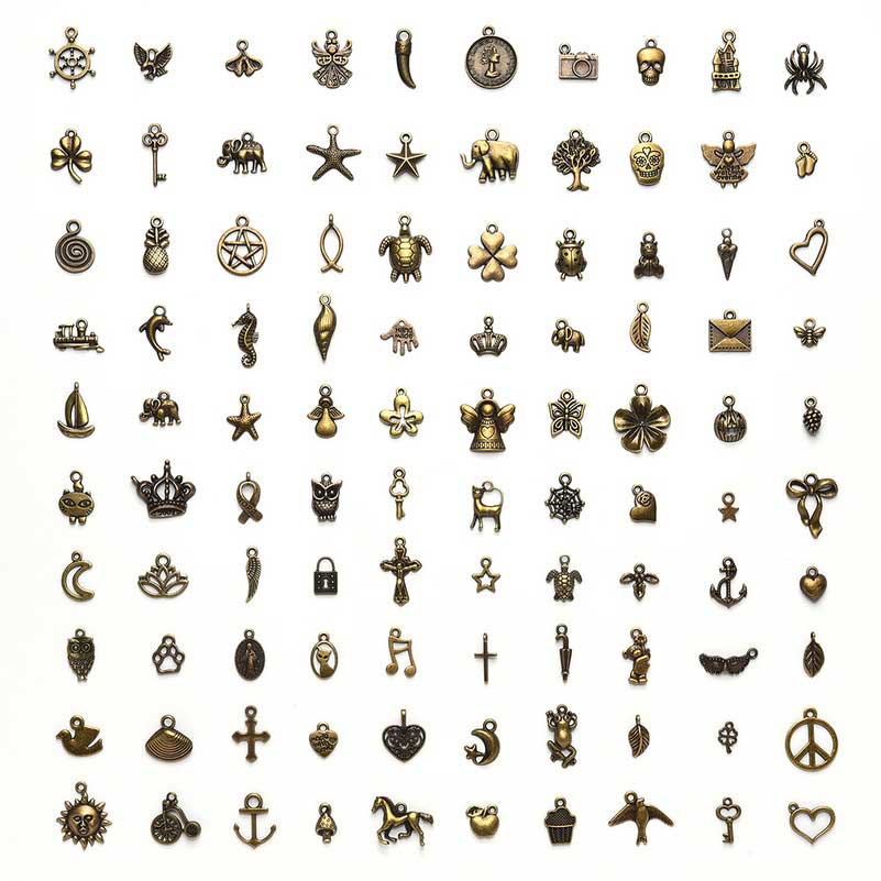 All the Charms    Antique Bronze 100pcs