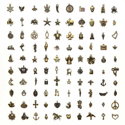 All the Charms    Antique Bronze 100pcs