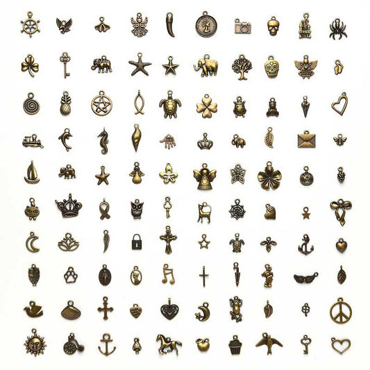All the Charms    Antique Bronze 100pcs