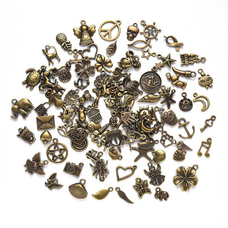 All the Charms    Antique Bronze 100pcs