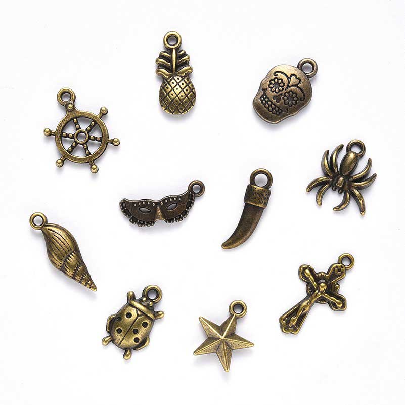 All the Charms    Antique Bronze 100pcs
