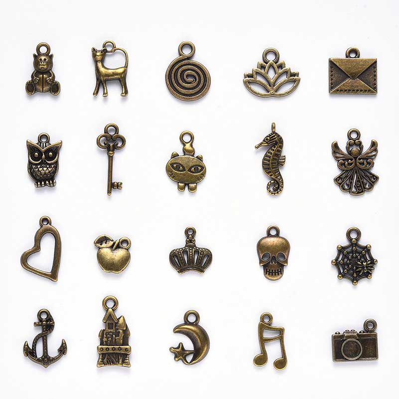 All the Charms    Antique Bronze 100pcs