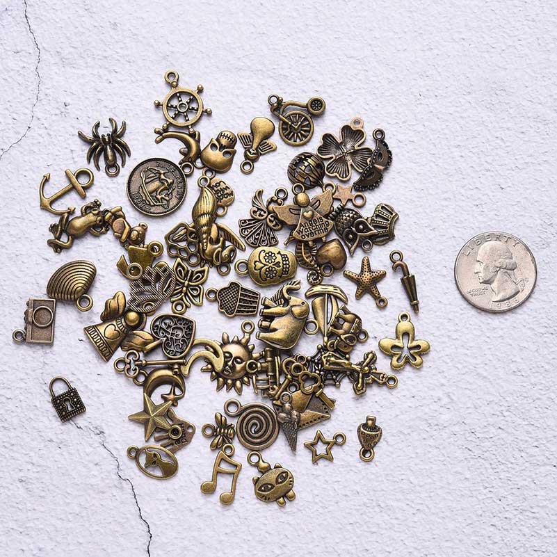 All the Charms    Antique Bronze 100pcs