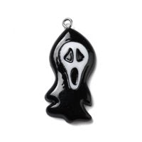 Resin Scream Ghost Charm   Black Pair