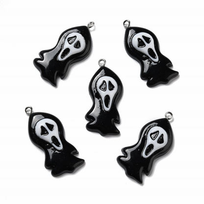 Resin Scream Ghost Charm   Black Pair