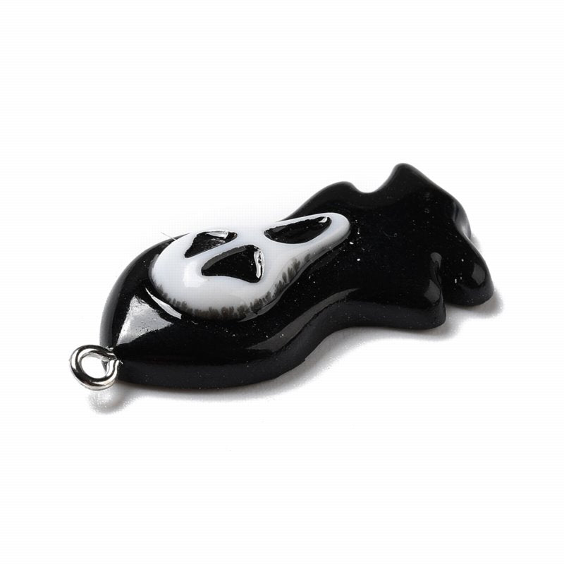 Resin Scream Ghost Charm   Black Pair