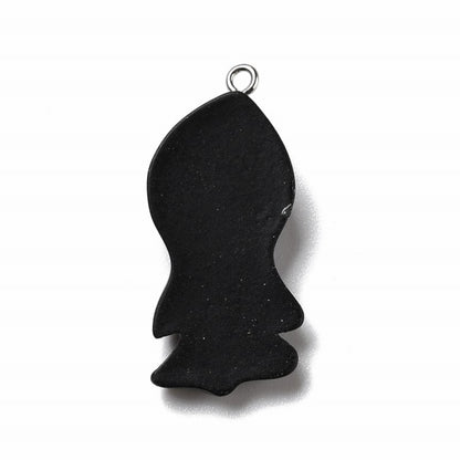 Resin Scream Ghost Charm   Black Pair
