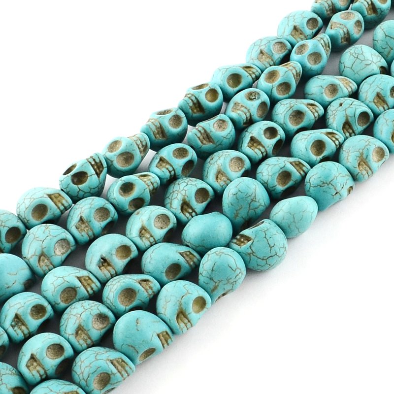 Stone 10mm Skull   Turquoise 14in