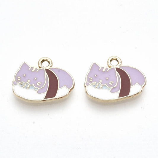 Sushi Cat Charm   Light Lilac Pair