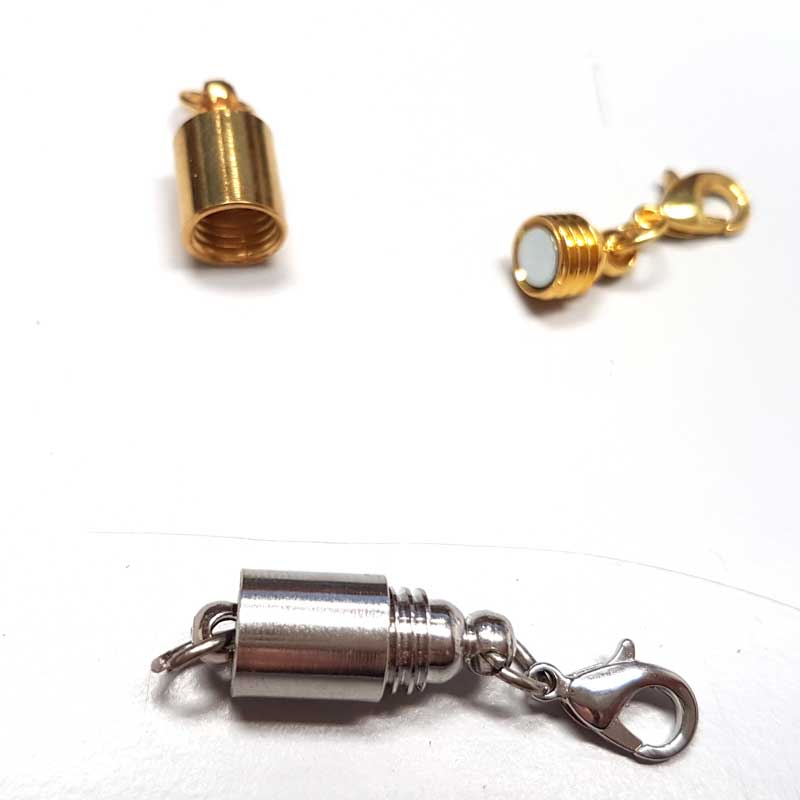 Clasps - Magnetic Screw In Clasp Converter - Silver and Brass (2sets)
