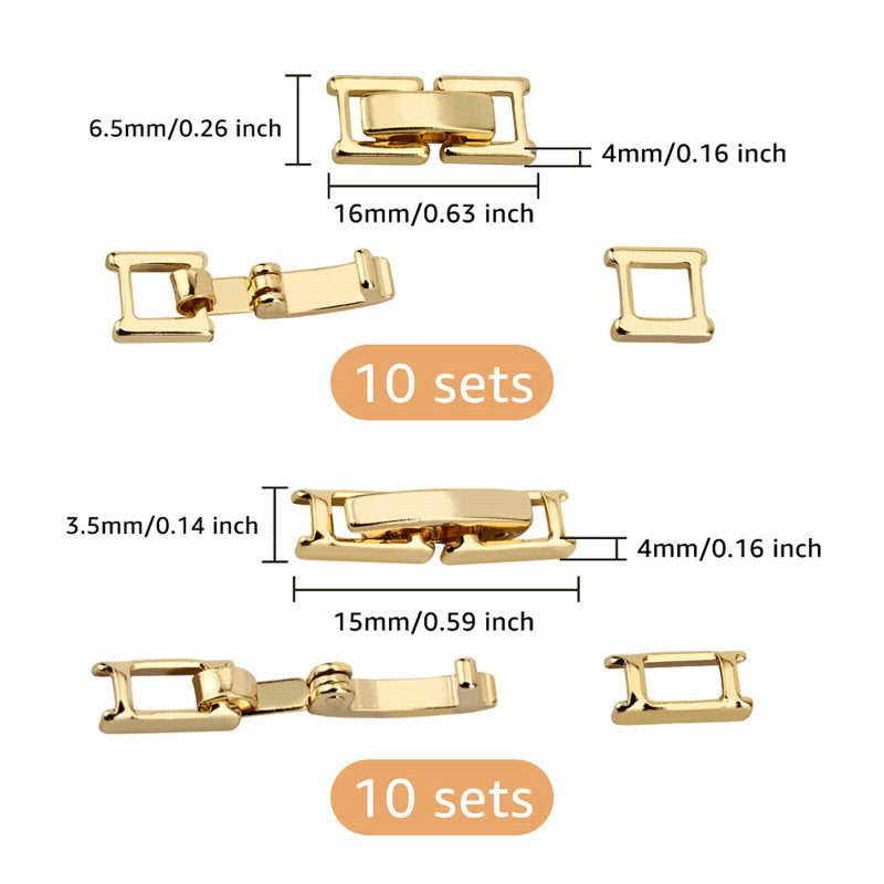 Clasps - Fold Over Watch Style - 24 K Gold Plated (20sets)