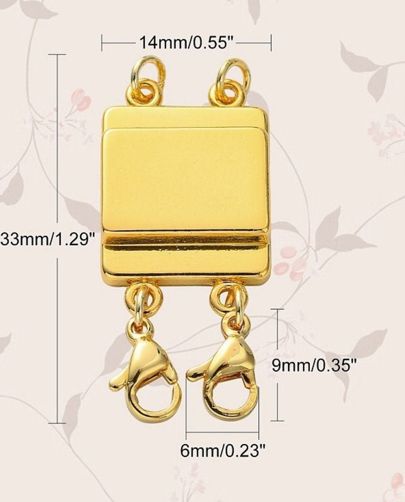 Clasps - 2 Strand Magnetic Clasp Converter - Bright Gold (1 set)