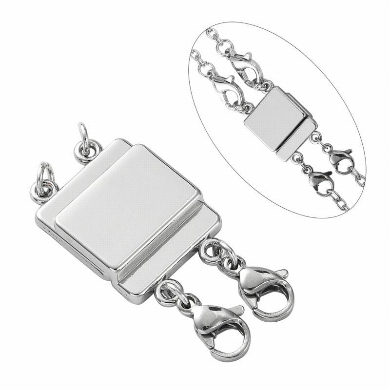 Clasps - 2 Strand Magnetic Clasp Converter - Nickel Color (1 set)