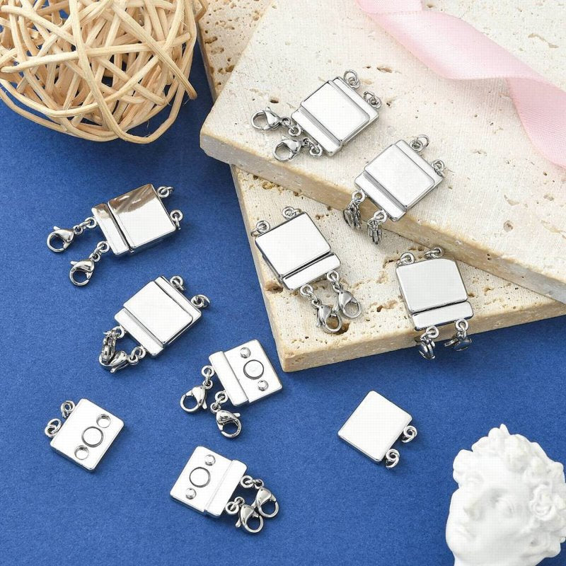 Clasps - 2 Strand Magnetic Clasp Converter - Nickel Color (1 set)