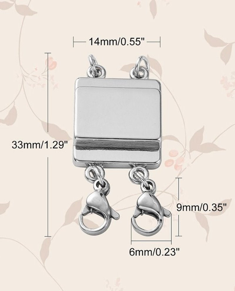 Clasps - 2 Strand Magnetic Clasp Converter - Nickel Color (1 set)