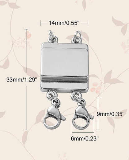 Clasps - 2 Strand Magnetic Clasp Converter - Nickel Color (1 set)