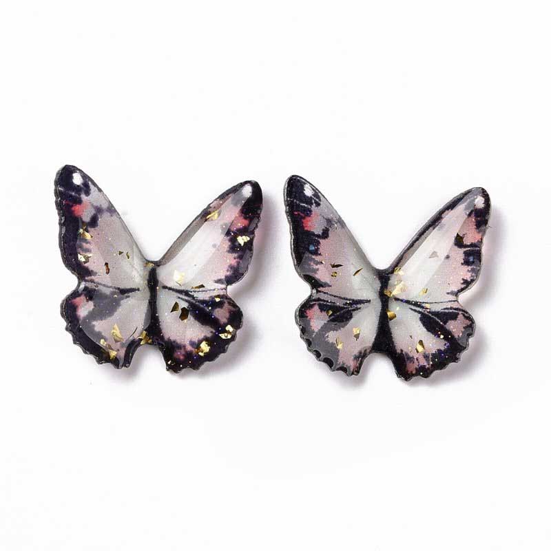 Resin 22mm 3D Butterfly   AsstColour 5pcs