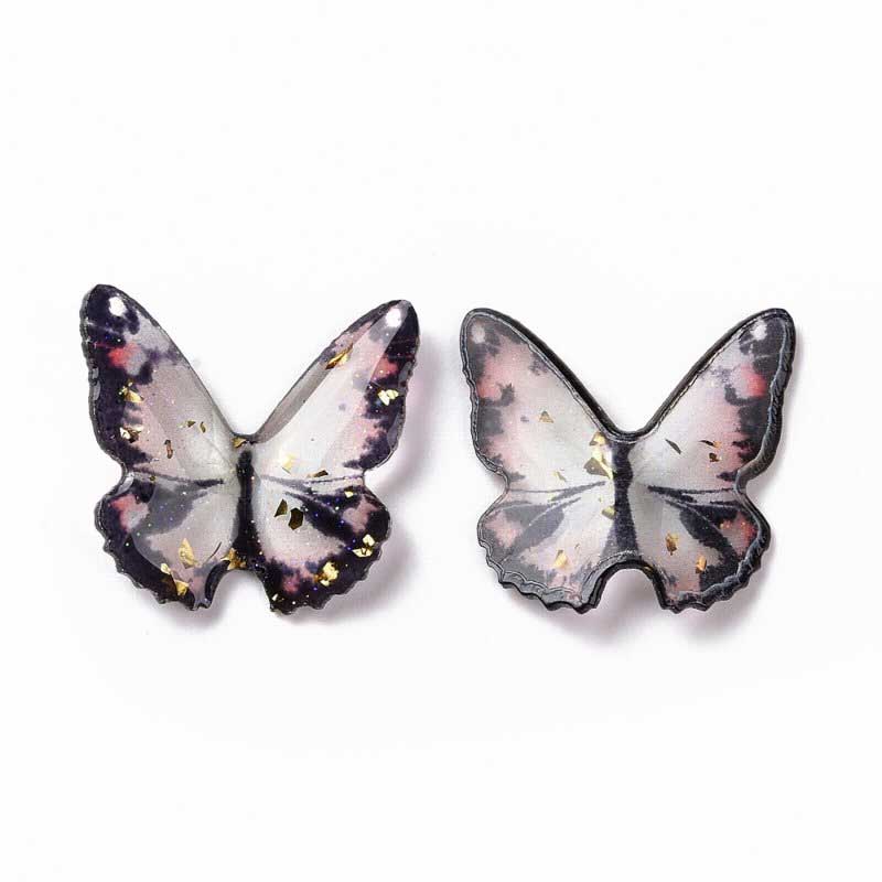 Resin 22mm 3D Butterfly   AsstColour 5pcs