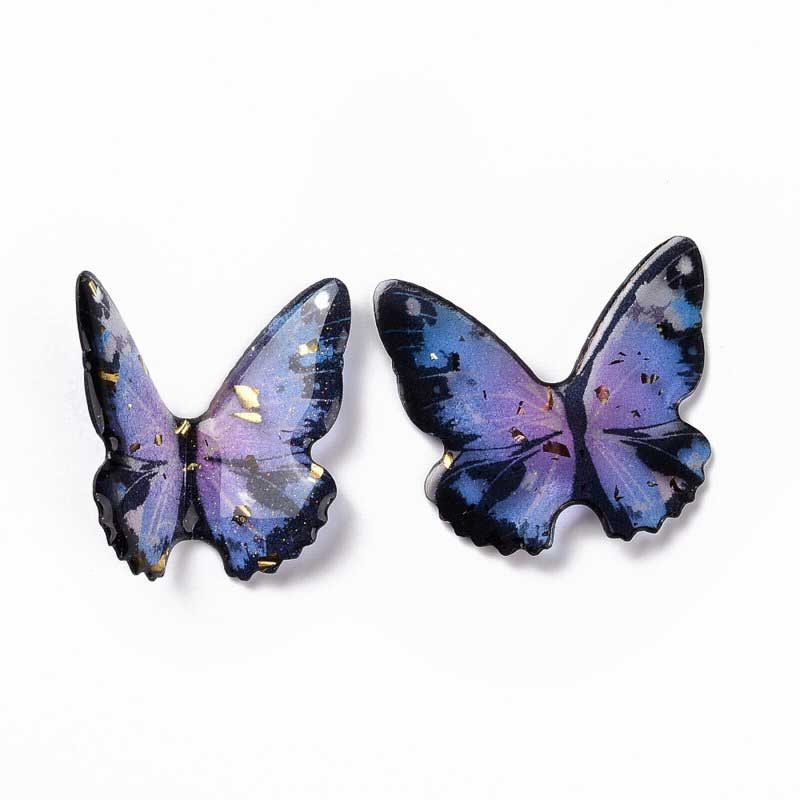 Resin 38mm 3D Butterfly   AsstColour 5pcs