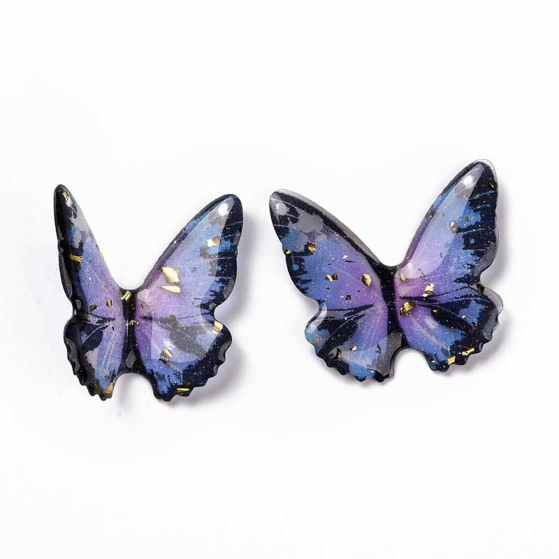 Resin 38mm 3D Butterfly   AsstColour 5pcs