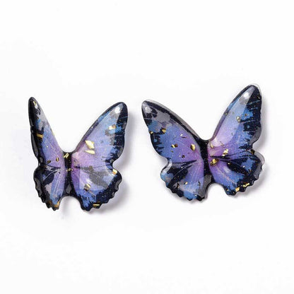 Resin 38mm 3D Butterfly   AsstColour 5pcs