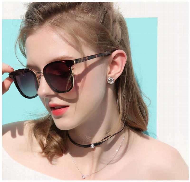 Earring - ID 6mm - Stud Round Tray Bezel with Glass Cabochon - Stainless Steel (