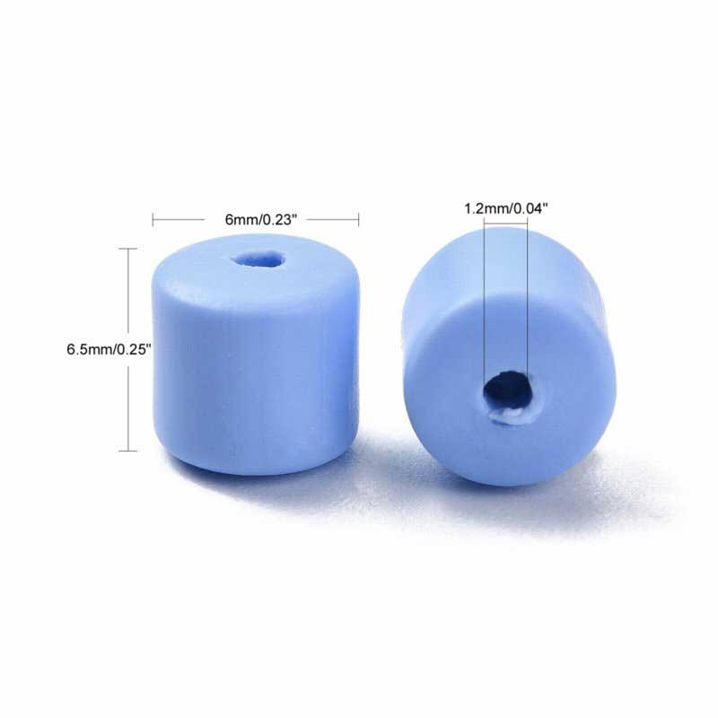 Polymer Clay Vinyl - Tubes - Pastel Periwinkle (strand)