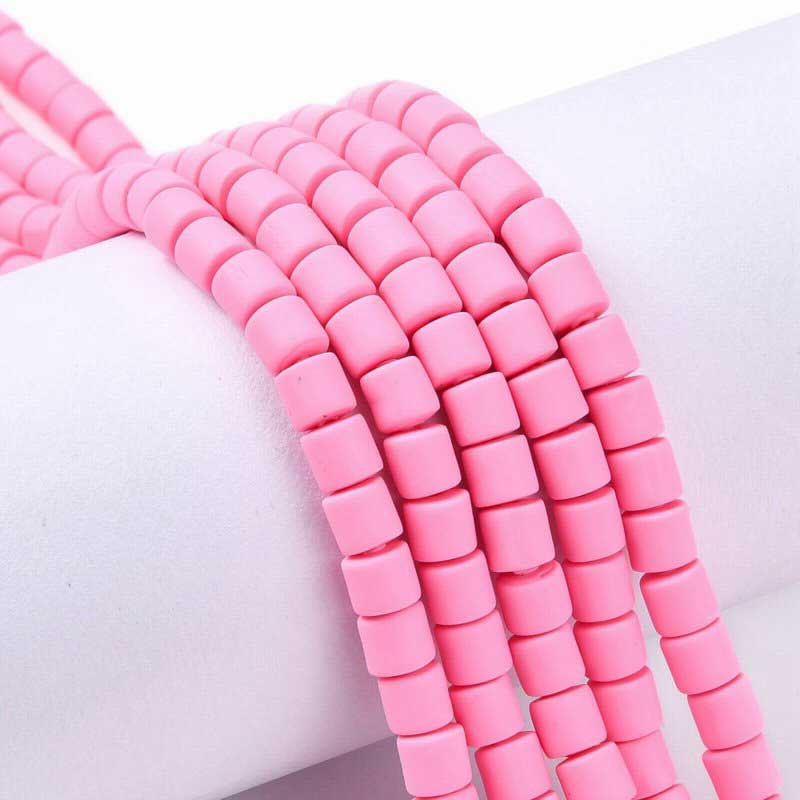 Polymer Clay Vinyl - Tubes - Party Pink (strand)