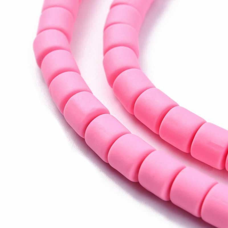 Polymer Clay Vinyl - Tubes - Party Pink (strand)