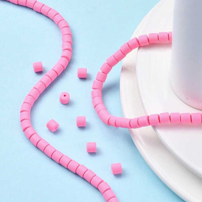 Polymer Clay Vinyl - Tubes - Party Pink (strand)