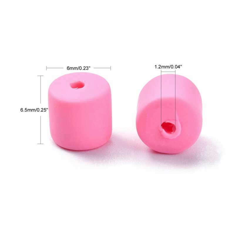 Polymer Clay Vinyl - Tubes - Party Pink (strand)