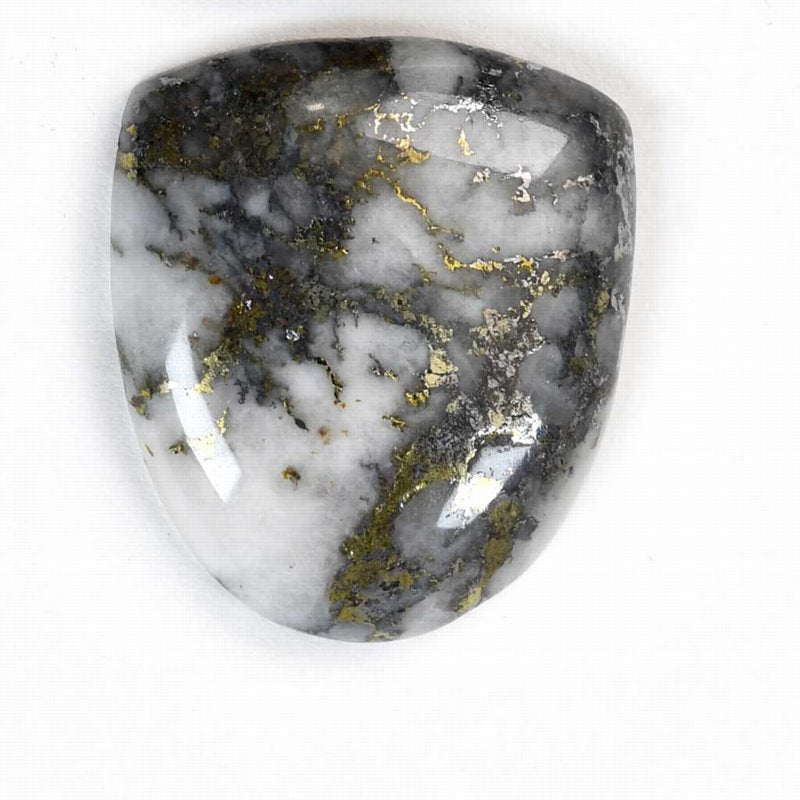 OOAK Cabochon - Pyrite in Quartz - Tongue