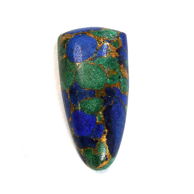 OOAK Cabochon - Bronze Infused Azurite Malachite - Tongue