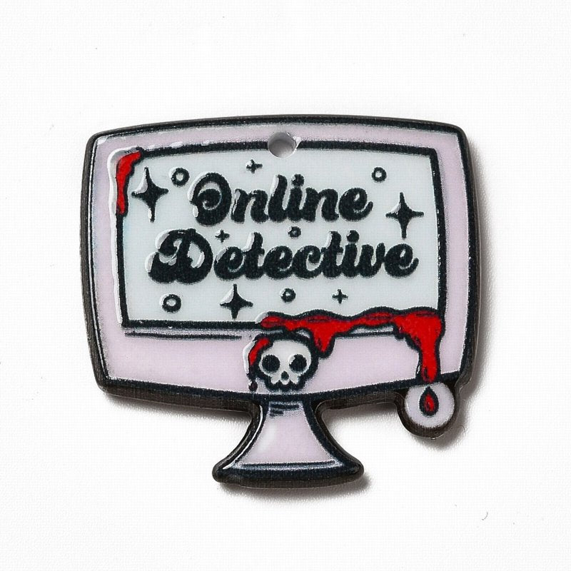 Acrylic Charm   Online Detective Pink Pair