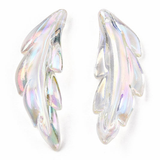 Acrylic Charm   FeatherLeaf CrysAB 25