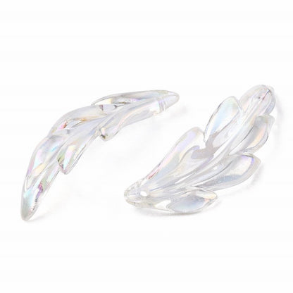 Acrylic Charm   FeatherLeaf CrysAB 25