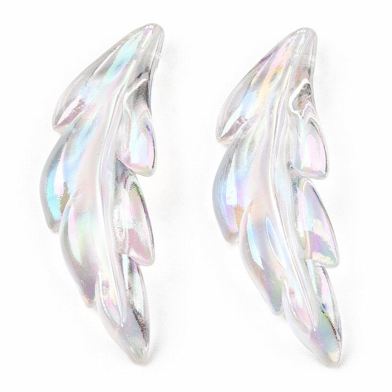 Acrylic Charm   FeatherLeaf CrysAB 25