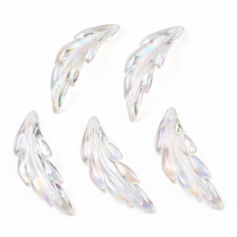 Acrylic Charm   FeatherLeaf CrysAB 25