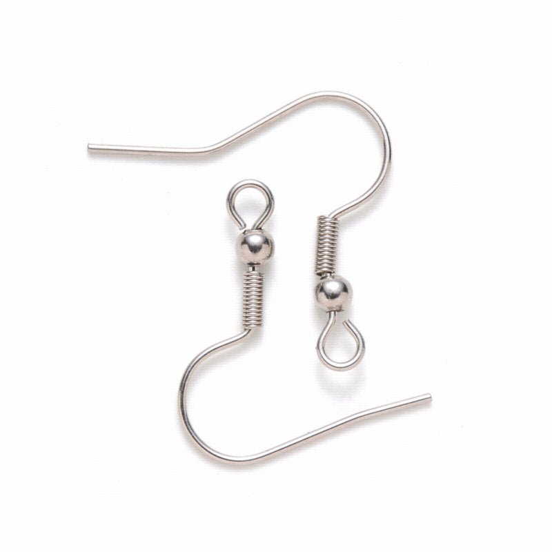 Earring - 22mm - Simple Fishhooks - Stainless Steel (10 pairs)