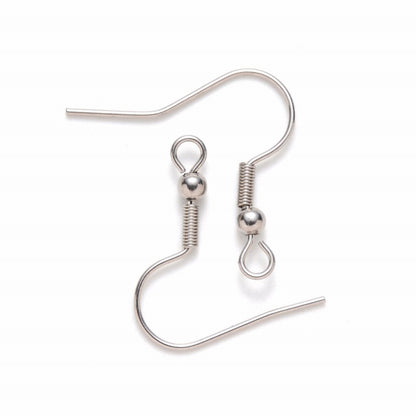 Earring - 22mm - Simple Fishhooks - Stainless Steel (10 pairs)