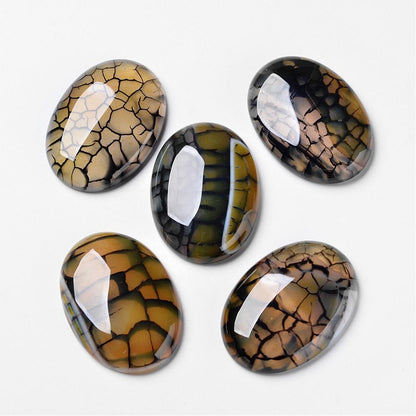 22x30mm Oval Cabochon - Sun Dragon Vein Agate