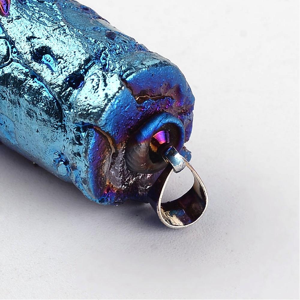 Bullet Stone Pendant - Electro-blue Dragon Bone