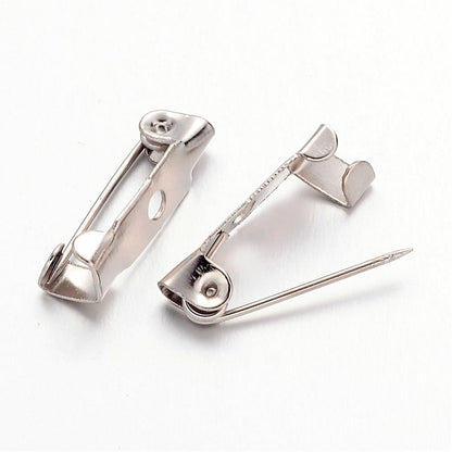 Pin Back - 15mm/.6in - Nickel Coloured (10)