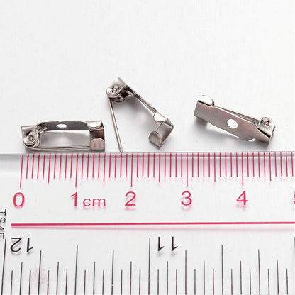 Pin Back - 15mm/.6in - Nickel Coloured (10)