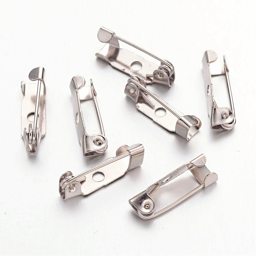 Pin Back - 15mm/.6in - Nickel Coloured (10)
