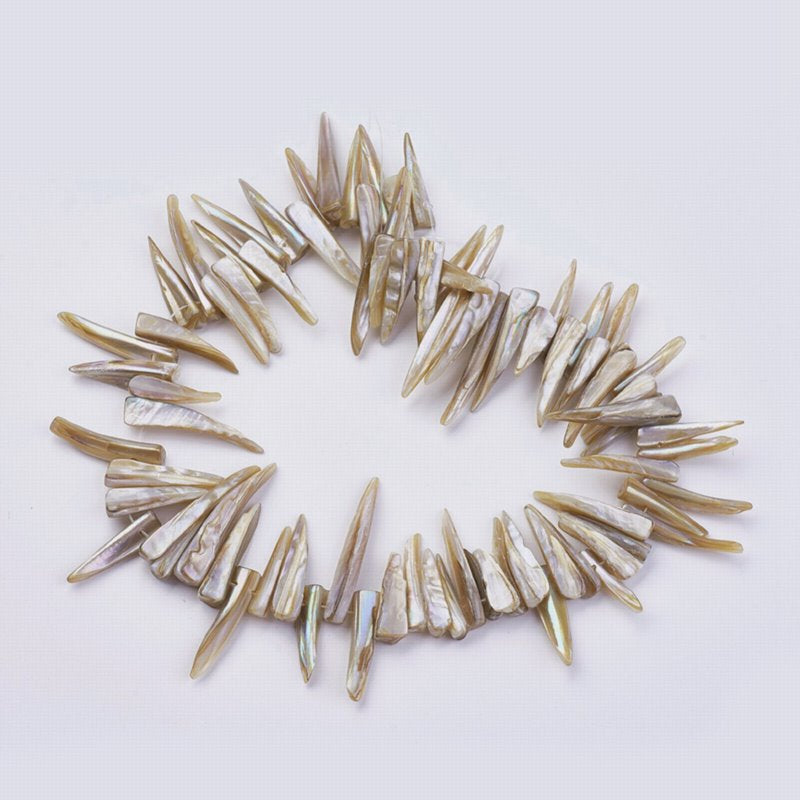 Natural Shell Beads - 6mm - Nugget Stick - Natural Cream (strand)