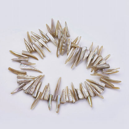 Natural Shell Beads - 6mm - Nugget Stick - Natural Cream (strand)