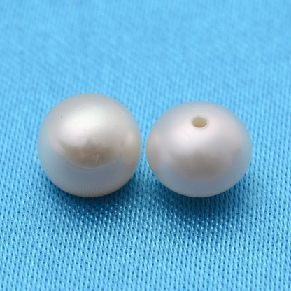 Natural Cultured Freshwater Pearls - 6.5-7mm - Half Drilled Rondelle - Creamy Wh