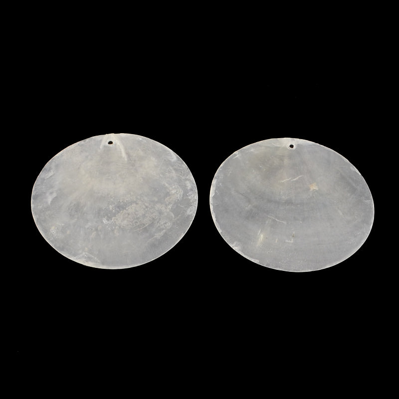 Capiz Shell - 60mm - Flat Round - Translucent White (20)