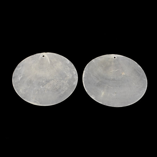 Capiz Shell - 60mm - Flat Round - Translucent White (20)